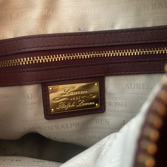Lauren Ralph Lauren Deep Burgundy Shoulder Bag - Picture 14 of 16